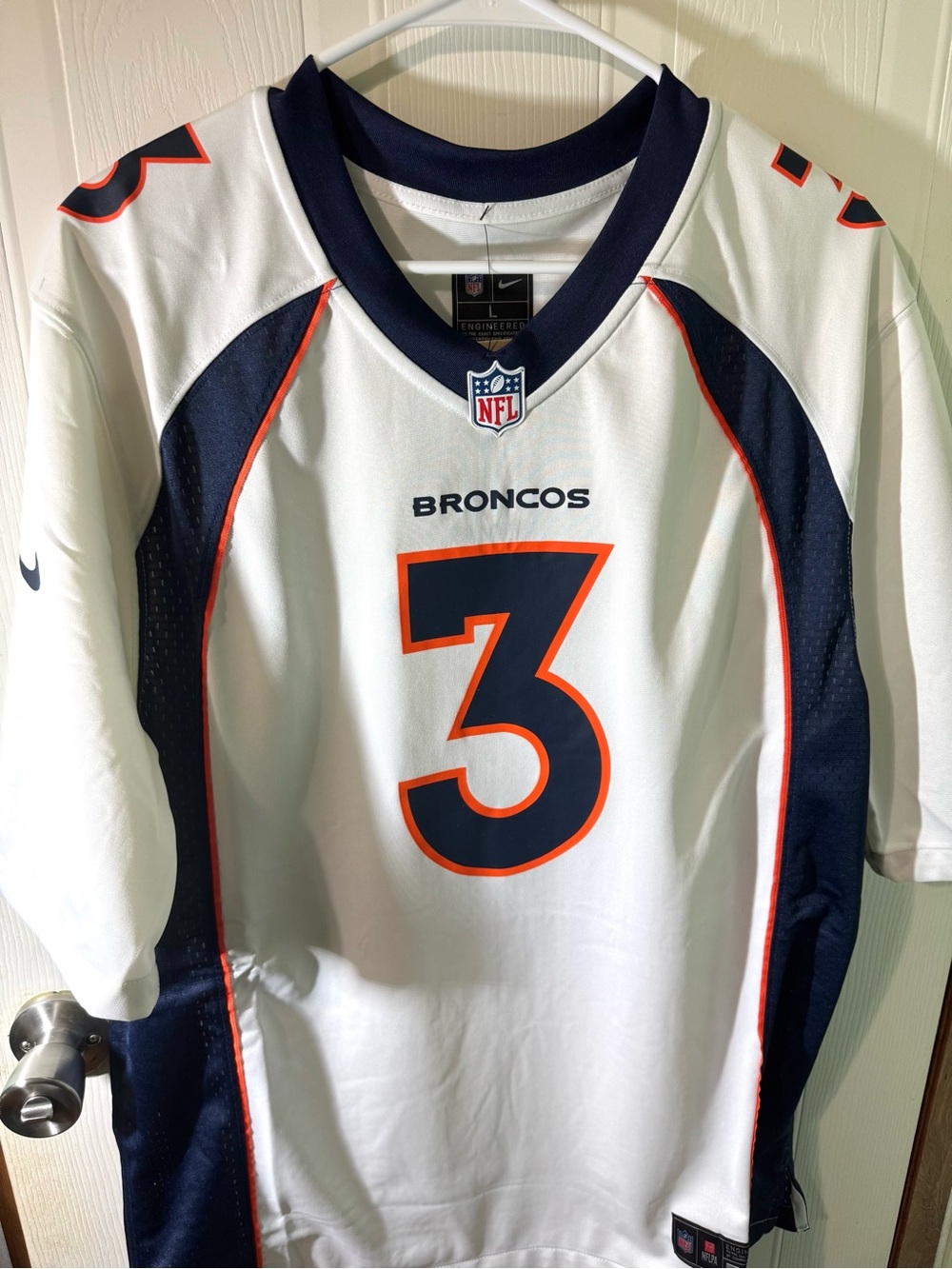 Russell Wilson Denver Broncos Nike White Game Jersey DVGR - Size L
